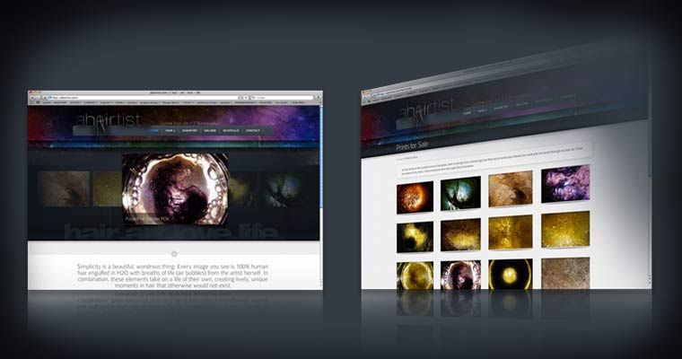 Ahairtist - Custom Hair Art and Photography [Website Design & Development / 2011]