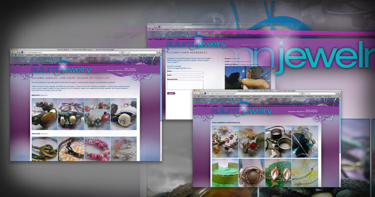 Autumn Jewelry: Custom Handmade Jewelry [Website Design & Development / 2010]
