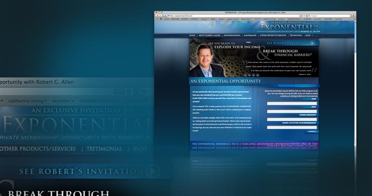 Robert G. Allen - Exponential 100 [Website Design & Development / 2011]